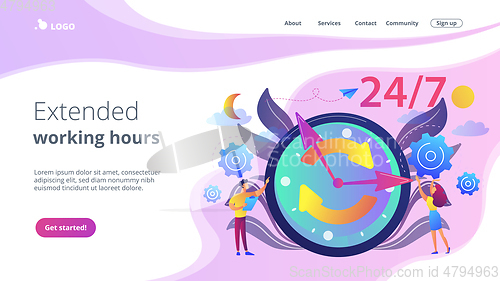 Image of 24 7 service concept landing page.