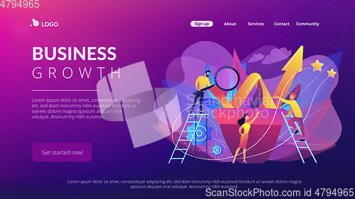 Image of Business growth concept landing page.