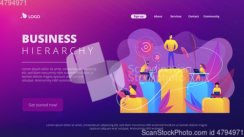 Image of Business hierarchy concept landing page.