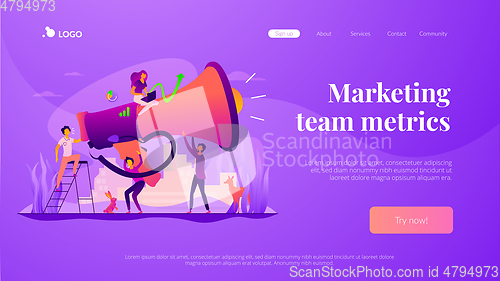 Image of Marketing team landing page template.