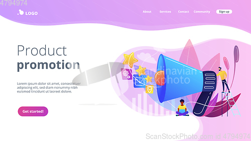 Image of Promotion strategy concept landing page.