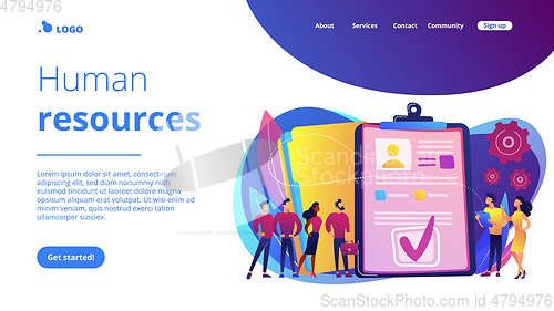 Image of HR software concept landing page.