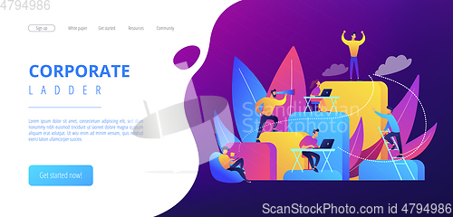 Image of Corporate ladder concept landing page.