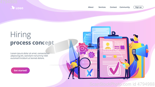 Image of Hiring employee concept landing page.