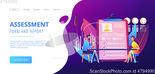 Image of Employee assessment concept landing page.