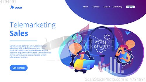 Image of Cold calling concept landing page.