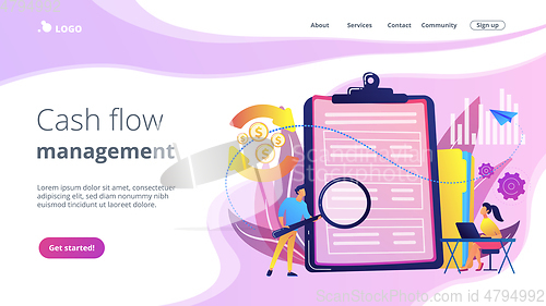 Image of Cash flow statement concept landing page.