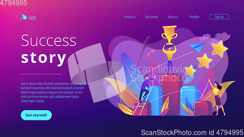 Image of Key to success concept landing page.