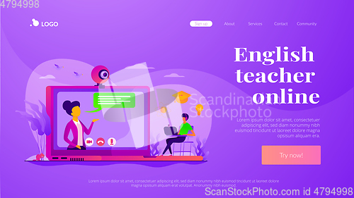 Image of Online tutor landing page template