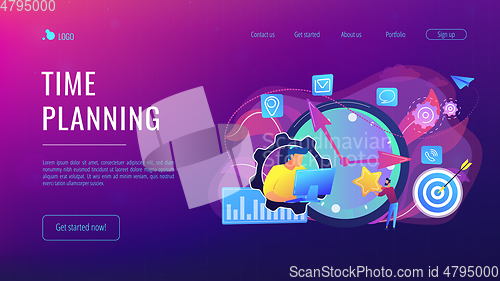 Image of Time management concept landing page.