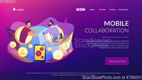 Image of Mobile collaboration concept landing page.