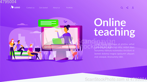 Image of Online teaching landing page template