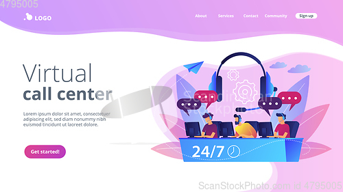 Image of Call center concept landing page.