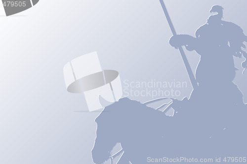 Image of Knight with a lance on a horse