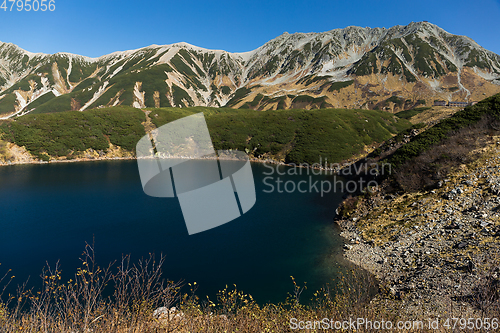 Image of Beautiful Mikurigaike pond in Tateyama mountain 