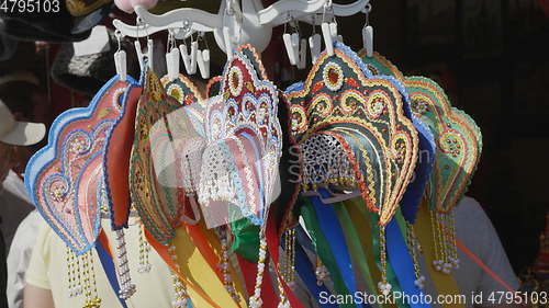 Image of Fair in Moscow, souvenirs, Kokoshnik., Russia