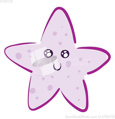Image of Cute smiling pink starfish vector illustration on white backgrou