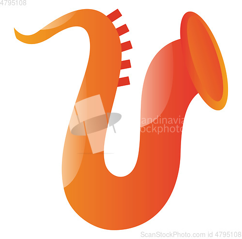 Image of Simple vector illustration of a orange trumpet on white backgrou