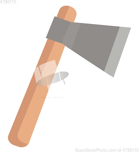 Image of Axe with a steel blade illustration color vector on white backgr