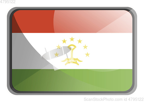 Image of Vector illustration of Tajikistan flag on white background.