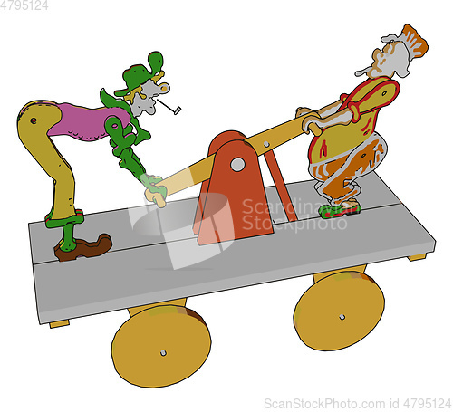 Image of A wheeled toy for infants vector or color illustration