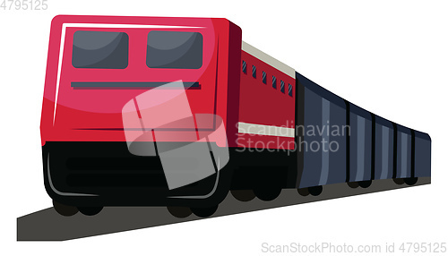 Image of Red and deep grey front view of transport train vector illustrat