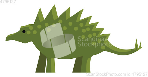 Image of A green spiky dinosaur vector or color illustration