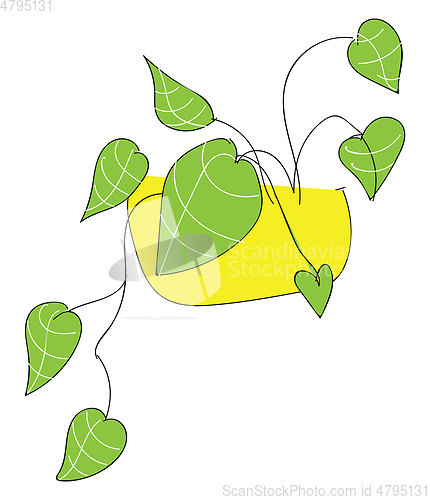 Image of Green leafesillustration vector on white background