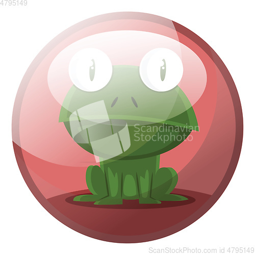 Image of Cartoon character of a green frog sitting vector illustration in