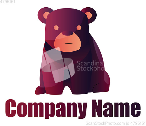 Image of Purple bear vector logo design on white background