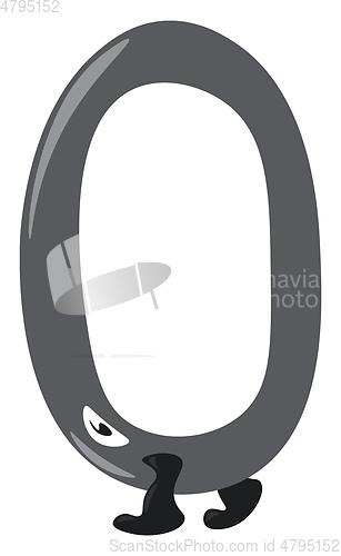 Image of Zero figurine with legs and eye vector or color illustration