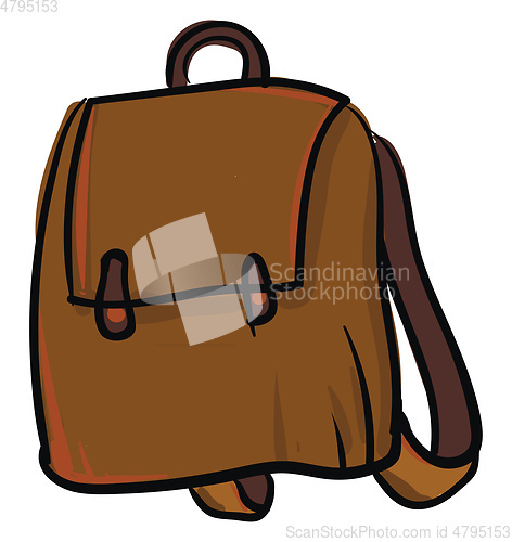 Image of Simple brown backpack vector illustration on white background.