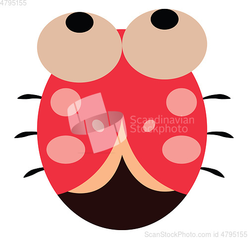 Image of Cartoon cute little ladybug vector or color illustration