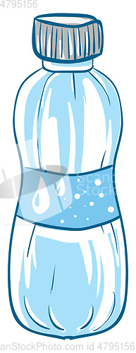 Image of A blue disposable water bottle vector or color illustration