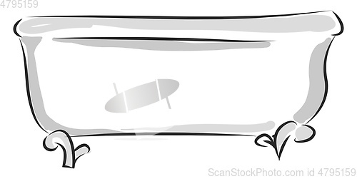 Image of Simple cartoon white bath vector illustration on white backgroun