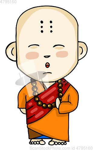 Image of A Buddhist monk vector or color illustration