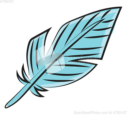 Image of Clipart of a blue-colored quill vector or color illustration