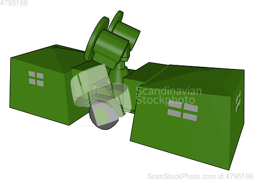 Image of A radar system Military equipment vector or color illustration