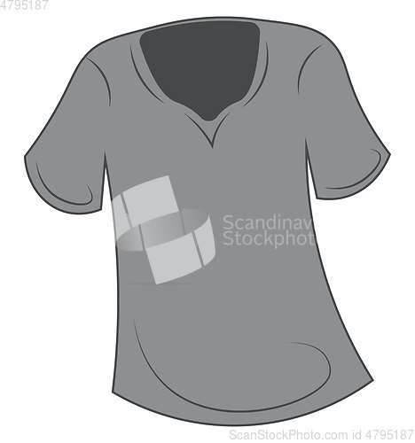 Image of A round neck unisex t-shirt of grey color is ready to be picked 