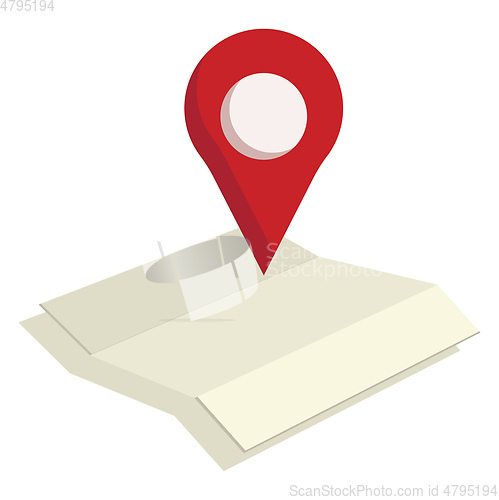 Image of A location tag on map vector or color illustration