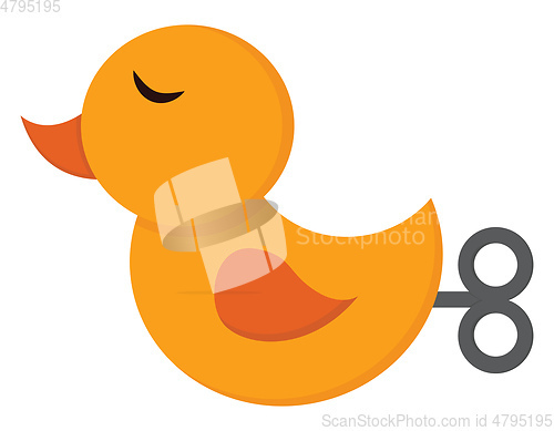 Image of Pull along yellow-colored duck baby toy vector or color illustra