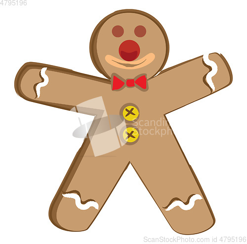 Image of Traditional Christmas gingerbread cookie vector or color illustr