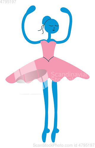 Image of Simple cartoon ballerina vector illustration on white background