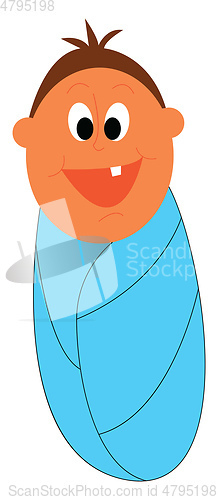 Image of Baby with one teeth illustration print vector on white backgroun