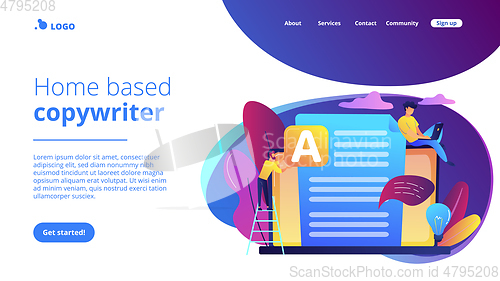 Image of Copywriting concept landing page.