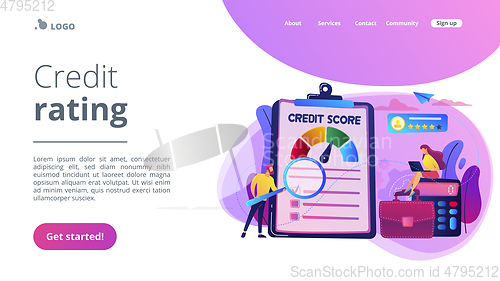 Image of Credit rating concept landing page.