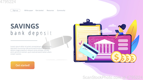 Image of Bank account concept landing page.
