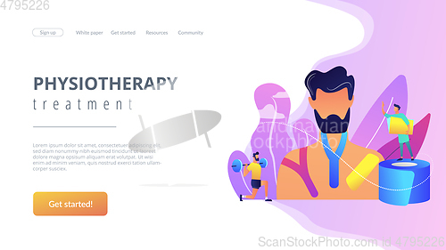 Image of Kinesiology taping concept landing page.