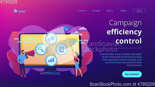 Image of Marketing campaign management concept landing page.