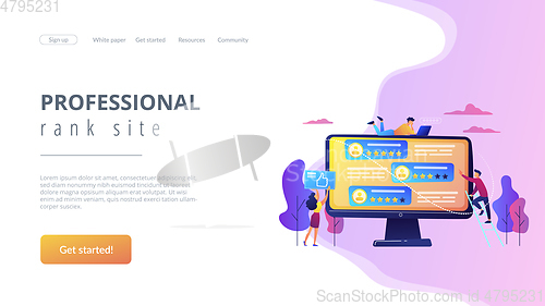 Image of Rating site concept landing page.